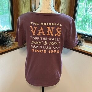 Vans Maroon Short Sleeve Graphic T-Shirt Size Large